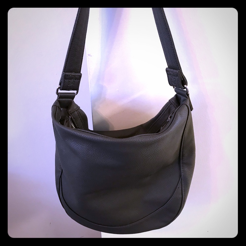 Grey leather purse